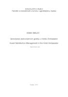 Upravljanje zadovoljstvom gostiju u hotelu Ambasador