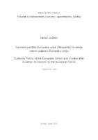 Carinska politike Europske unije i Republike Hrvatske nakon ulaska u Europsku uniju