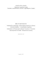 Interakcija ruralnoga i kulturnoga turizma pri razvoju turizma Sisačko-moslavačke županije