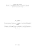 Analiza izravnih inozemnih ulaganja u članicama Europske unije