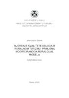 Mjerenje kvalitete usluga u ruralnom turizmu