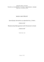 Upravljanje odnosima sa zaposlenima u hotelu "Dubrovnik"