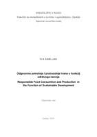 Odgovorna potrošnja i proizvodnja hrane u funkciji održivoga razvoja