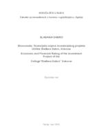 Ekonomsko-financijska ocjena investicijskoga projekta Učilišta Slađana Dabro Vukovar