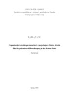 Organizacija hotelskoga domaćinstva na primjeru Hotela Kristal