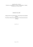 Uloga poslovnog planiranja u donošenju financijskih
 odluka