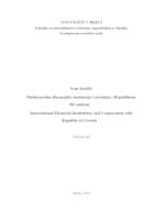 Međunarodne financijske institucije i suradnja s Republikom
 Hrvatskom