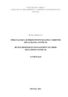 Upravljanje ljudskim potencijalima u kriznim situacijama (COVID-19)