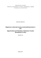 Mogućnost i potencijal razvoja avanturističkog turizma u Istri