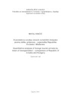 Kvantitativna analiza stranih turističkih dolazaka prema obliku prijevoza – usporedba Republike Hrvatske i Mađarske