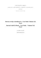Interna revizija u hotelijerstvu - Case Study Valamar d.d. Poreč