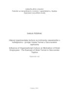 Utjecaj organizacijske kulture na motivaciju zaposlenika u hotelijerstvu - primjer hotela Termal u Daruvarskim toplicama