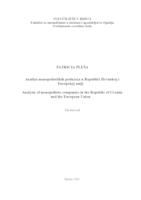 Analiza monopolističkih poduzeća u Republici Hrvatskoj i Europskoj uniji