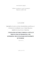 Iskorištavanje javnog inozemnog kapitala u funkciji unapređivanja i podupiranja održivog razvoja turizma