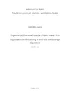 Organizacija i procesne funkcije u odjelu hrane i pića