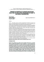 Trends in hospitality higher education: analysis of education programs in first 15 QS world universities