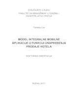 Model integralne mobilne aplikacije u funkciji unapređenja prodaje hotela