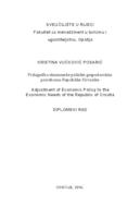 Prilagodba ekonomske politike gospodarskim potrebama Republike Hrvatske 