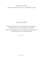 prikaz prve stranice dokumenta Uloga informacijske i komunikacijske tehnologije kao strateškoga resursa u hotelskom poslovanju