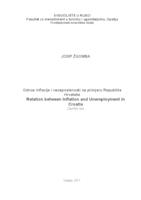 prikaz prve stranice dokumenta Odnos inflacije i nezaposlenosti na primjeru Republike Hrvatske