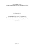 prikaz prve stranice dokumenta Standardi sigurnosti hrane u ugostiteljstvu