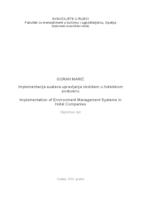 prikaz prve stranice dokumenta Implementacija sustava upravljanja okolišem u hotelskom poduzeću