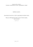 prikaz prve stranice dokumenta Upravljanje resursima s ciljem unapređenja kvalitete hotela
