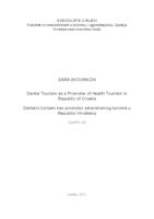 prikaz prve stranice dokumenta Dental Tourism as a Promoter of Health Tourism in Republic of Croatia