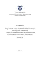 prikaz prve stranice dokumenta Uloga kulturnih resursa Republike Hrvatske u privlačenju emitivnoga tržišta Velike Britanije