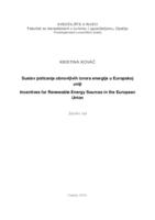prikaz prve stranice dokumenta Sustav poticanja obnovljivih izvora energije u Europskoj uniji