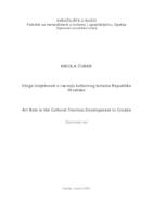 prikaz prve stranice dokumenta Uloga umjetnosti u razvoju kulturnoga turizma Republike Hrvatske