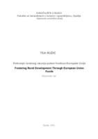 prikaz prve stranice dokumenta Poticanje ruralnog razvoja putem fondova Europske unije
