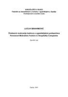 prikaz prve stranice dokumenta Čimbenici motivacije kadrova u ugostiteljskim poduzećima