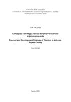 prikaz prve stranice dokumenta Koncepcija i strategija razvoja turizma Vukovarsko-srijemske  županije