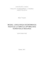 prikaz prve stranice dokumenta Model lokalnoga ekonomskog razvoja u funkciji optimalnog korištenja resursa