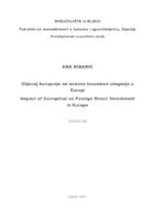 prikaz prve stranice dokumenta Utjecaj korupcije na izravna inozemna ulaganja u Europi
