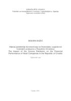 prikaz prve stranice dokumenta Utjecaj pandemije koronavirusa na financijsku uspješnost hotelskih poduzeća u Republici Hrvatskoj