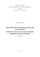prikaz prve stranice dokumenta Gastronomski turizam u funkciji održivog razvoja: Case study Hrvatska Istra