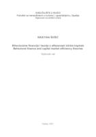 prikaz prve stranice dokumenta Bihevioralne financije i teorije o efikasnosti tržišta kapitala