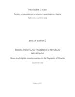 prikaz prve stranice dokumenta Zelena i digitalna tranzicija u Republici Hrvatskoj