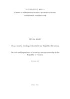 prikaz prve stranice dokumenta Uloga i značaj ženskog poduzetništva u Republici Hrvatskoj