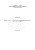 prikaz prve stranice dokumenta Uloga Europskog socijalnog fonda u poboljšanju zapošljavanja u Republici Hrvatskoj