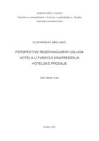 prikaz prve stranice dokumenta Perspektive rezervacijskih usluga hotela u funkciji unapređenja hotelske prodaje