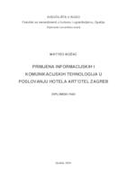 prikaz prve stranice dokumenta Primjena informacijskih i komunikacijskih tehnologija u poslovanju hotela art'otel Zagreb