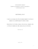 prikaz prve stranice dokumenta Utjecaj globalne financijske krize i COVID-19 krize na gospodarstvo Hrvatske