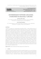 prikaz prve stranice dokumenta Determinants of residents support for tourism development