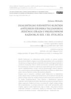 prikaz prve stranice dokumenta Dijalektalno pjesništvo riječkih antejskih pjesnika talijanskog jezičnog izraza u prijelomnom razdoblju XIX. i XX. stoljeća