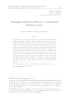 prikaz prve stranice dokumenta Financial institutions efficiency : a systematic literature review