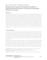 prikaz prve stranice dokumenta Measuring the Quality of Working Conditions and Behavioral Intentions of Seasonal Hospitality Workers in Croatia