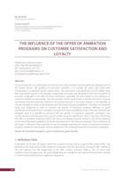 prikaz prve stranice dokumenta The influence of the offer of animation programs on customer satisfaction and loyalty